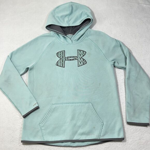 Under Armour ColdGear Storm Women's Small Loose Fit Fleece Lined Blue Hoodie - Picture 1 of 12